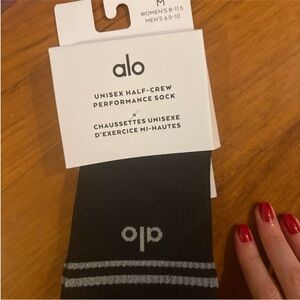 NWT ALO Yoga Black and Gray Unisex Half-Crew Socks